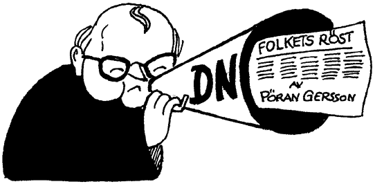 BILD: Pöran Gerson med megafon