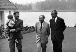 Olof Palme på Harpsund med Bruno Kreisky och Willy Brandt. Bilden togs under den svenska demokratins guldålder